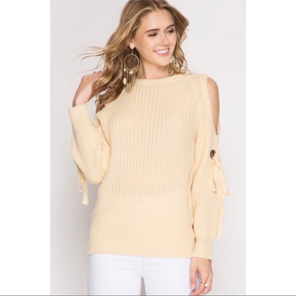 🌺🆕5⭐️Best Cold Shoulder Sweater - Picture 3 of 5